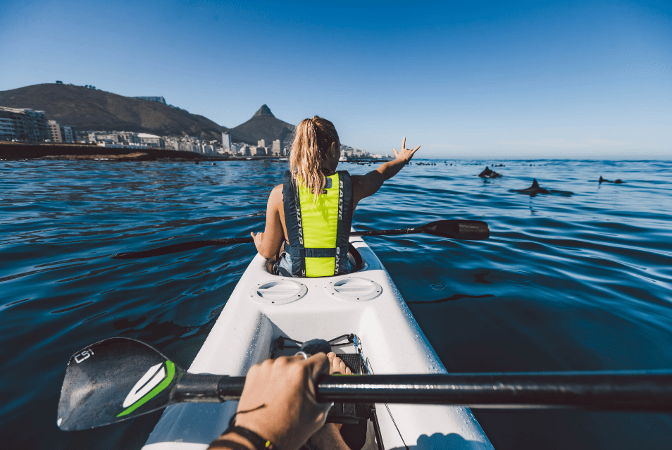 sea kayaking along Cape Town's Atlantic seaboard